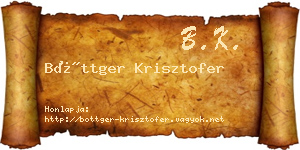 Böttger Krisztofer névjegykártya